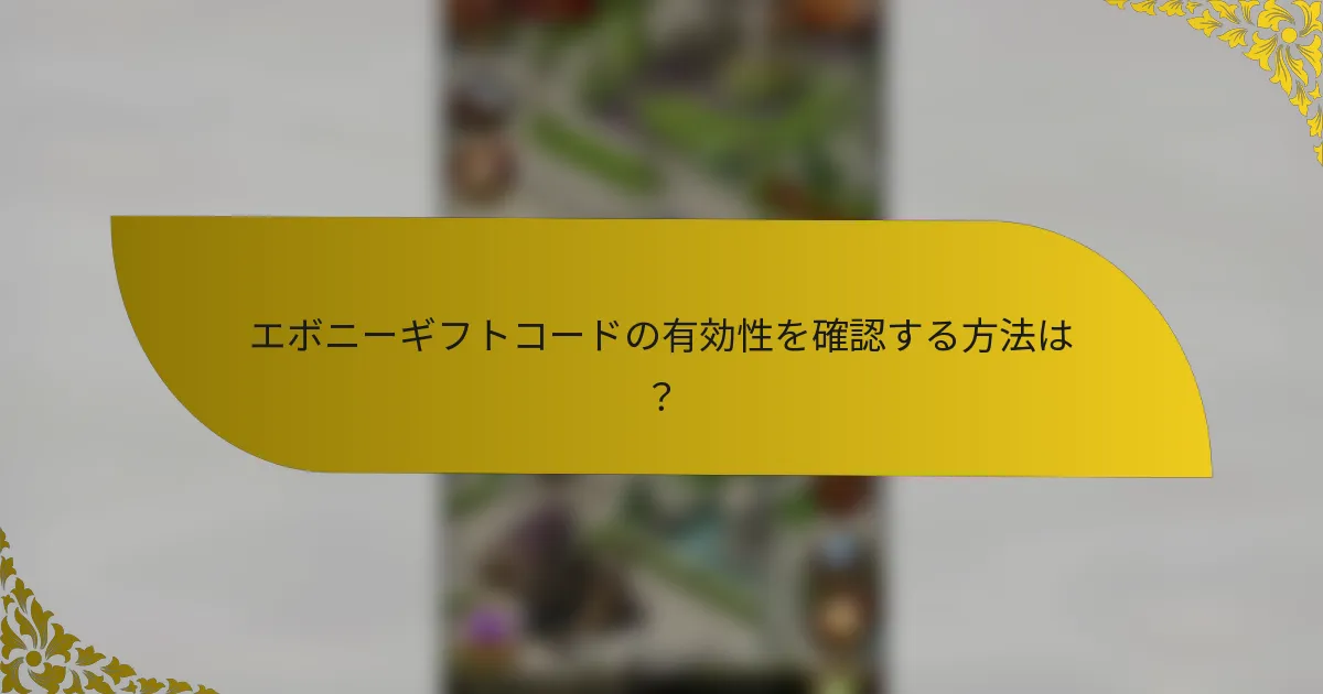 エボニーギフトコードの有効性を確認する方法は？